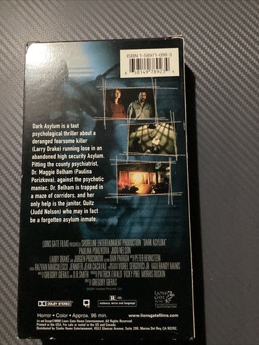 Dark Asylum (VHS, 2002) Horror - Picture 2 of 2