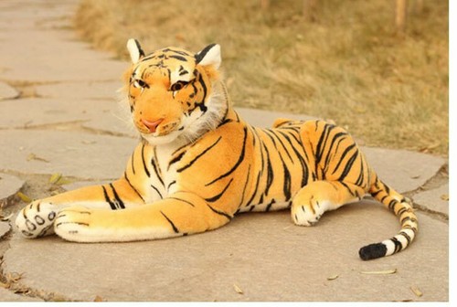 new plush yellow tiger toy stuffed simulation tiger doll gift about 60cm
