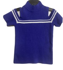 NWT JANIE AND JACK Blue Cold Shoulder Short Sleeve Sweater Size 3