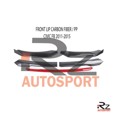 CIVIC FB9TH STYLE PP/CARBON FIBER FRONT LIP FOR 2011-2015 RZ3 - Image 1 of 3