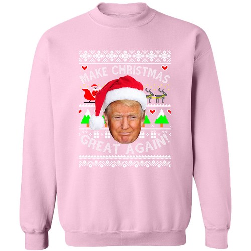 TRUMP MAKE CHRISTMAS GREAT AGAIN CREWNECK Xmas Sweatshirt Ugly Christmas Sweater - Picture 5 of 12