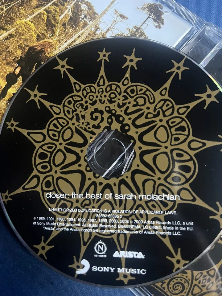 Sarah McLachlan CLOSER: THE BEST OF Used 17 Track Greatest Hits Cd Pop Rock 90s - Image 3 of 3