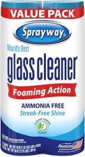 Sprayway Glass Cleaner Foaming Aerosol Spray, 19oz, Pack of 2 0.40 per fl oz