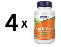 4 X Now Foods Pau D'arco, 500Mg - 100 Vcaps (107,48 Eur/Kg)