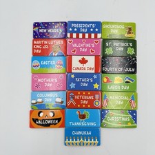 Melissa Doug Magnetic Daily Monthly Calendar Holiday Replacement Pieces 19 pcs