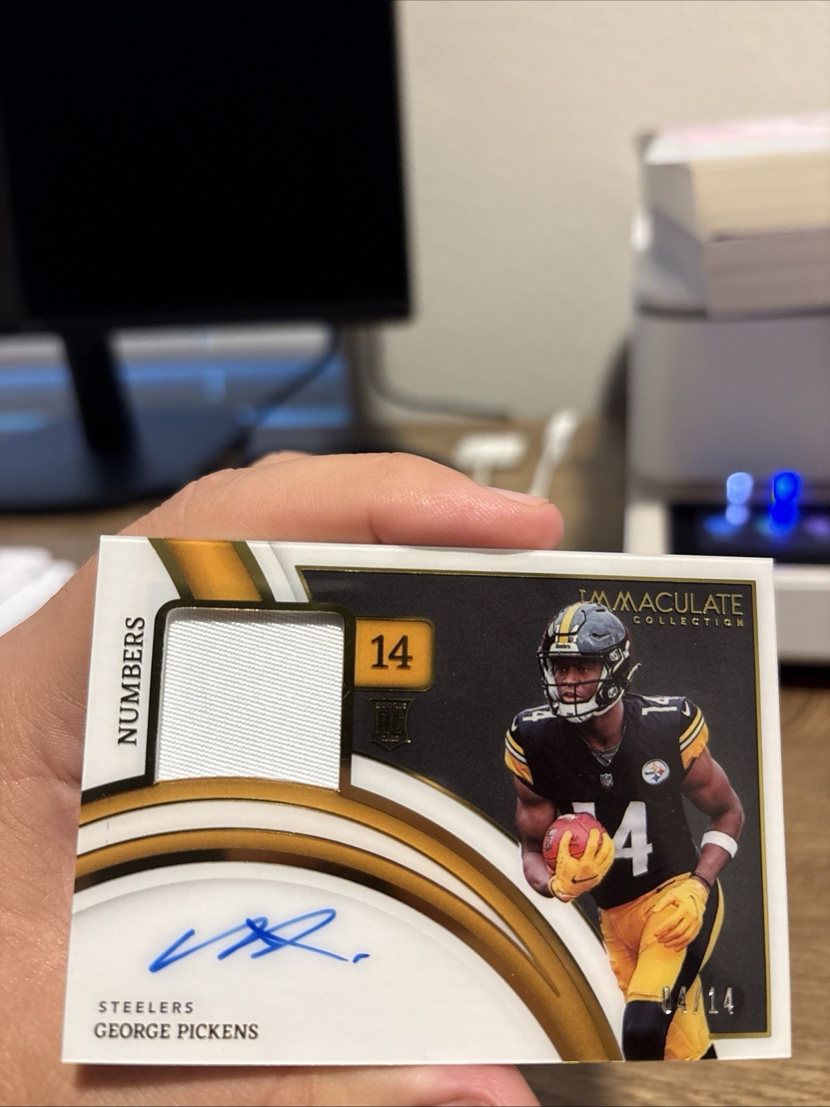 George Pickens Panini Immaculate Collection Immaculate Numbers Rookie Patch Autographs #INAGPI Base