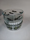 3 PYREX Halloween Green black bats ghosts Glass BOWLS 7201  1 qt no lids