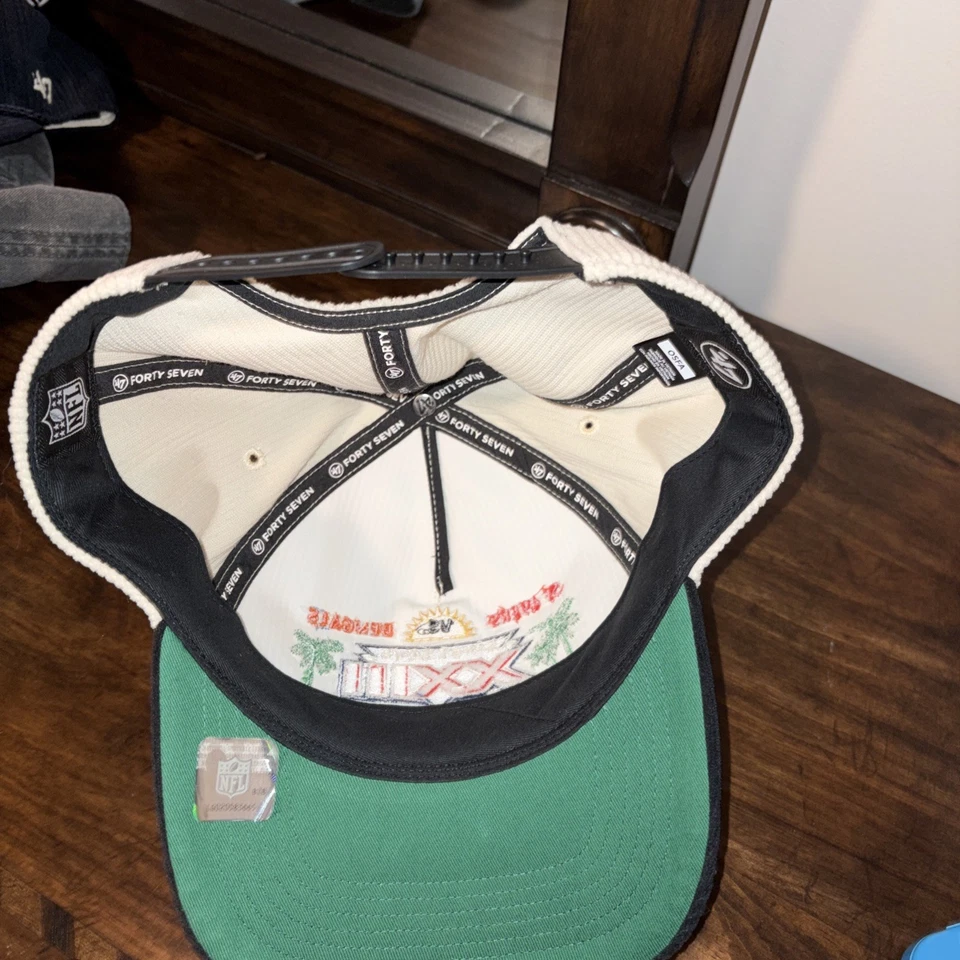 Super Bowl XXIII Corduroy Hat – 49ers vs Bengals – ’47 Brand – Retro Cream/Black - Image 4 of 4