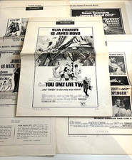 5 VINTAGE OVERSIZED SEAN CONNERY 007 JAMES BOND UNITED ARTISTS PRESSBOOKS - #80