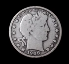 1908  Barber Half Dollar Silver Coin