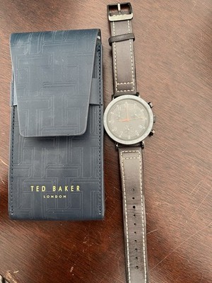 Ted Baker London Men's Quartz Chronograph Date Black Dial Brown Leather Watch