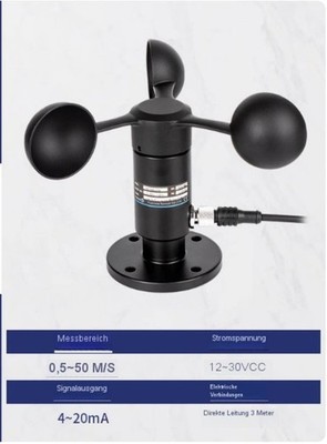 FST200-205 Drahtlos Windrichtung Windgeschwindigkeit Drei-Kappen-Anemometer Wind