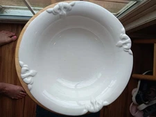 Haeger Pottery Large White Decorative Serving Bowl Vintage