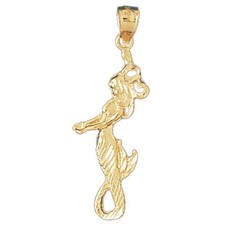 Mermaid Charm Pendant 14k Gold (2.1 Grams)