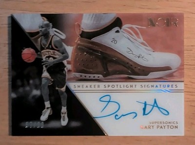 2020-21 Panini Noir Sneaker Spotlight Signatures 67/99 Gary Payton Auto HOF 6!7!