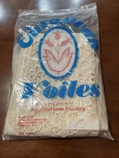 Vintage Italian Curtain Panel With Wide Lace Center Panel European Voiles NOS