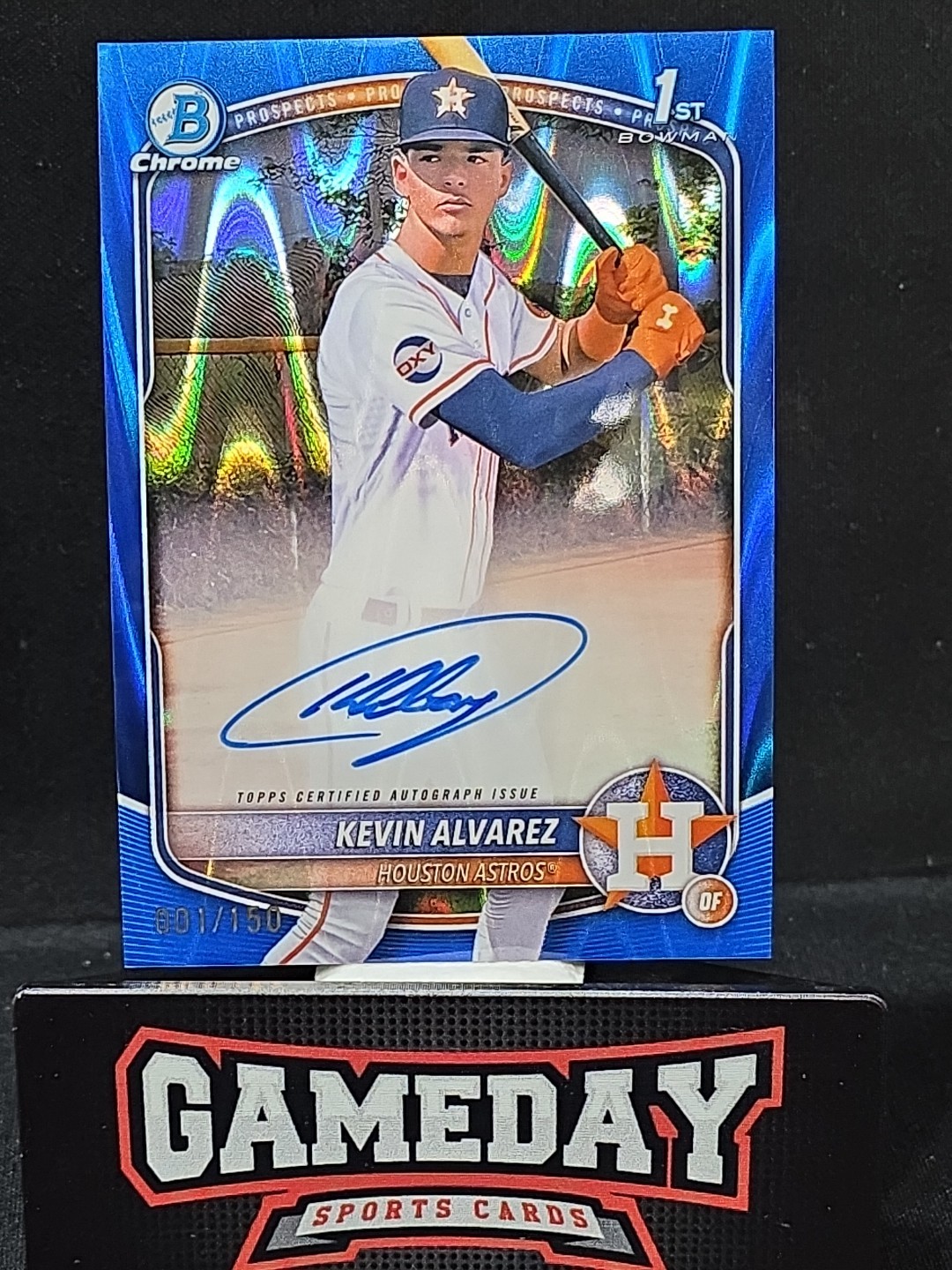 2025 Bowman Chrome Kevin Alvarez 1st. TO PRINT 1/150 ON CARD Auto Blue #CPA-KA