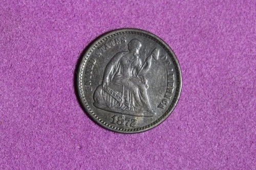 ESTATE FIND 1872 - Seated Liberty Half Dime!! #K59794