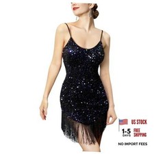 Women's Flapper Dresses 1920s,V Neck Great Gatsby X-Large Black-colorful