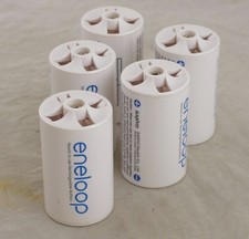  Lot of 5 SANYO ENELOOP Spacers Adapters AA to D Size Battery