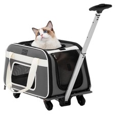 Airline Approved Cat Carrier with Wheels Designed for Small Dogs/Cats with Ad...