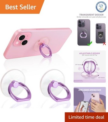 2-Pack of Stylish Lavender Phone Kickstands with 360° Rotation & Strong Adhesion