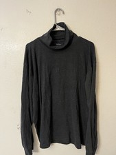 McNeal Pima Cotton Turtleneck T Shirt Men  s Size XXL Knit Dark Gray