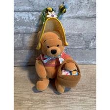Disney Store Easter Bonnet Pooh Plush Winnie the Pooh Bean Bag Hat Basket