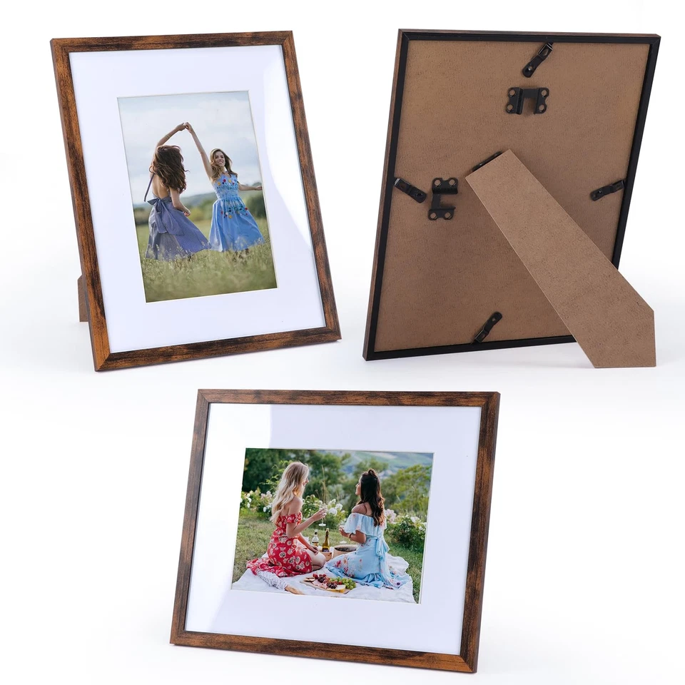 8x10 Picture Frame Brown Set of 10, Matted to Display 5x7 Photos with Mat or ... - Image 4 of 4