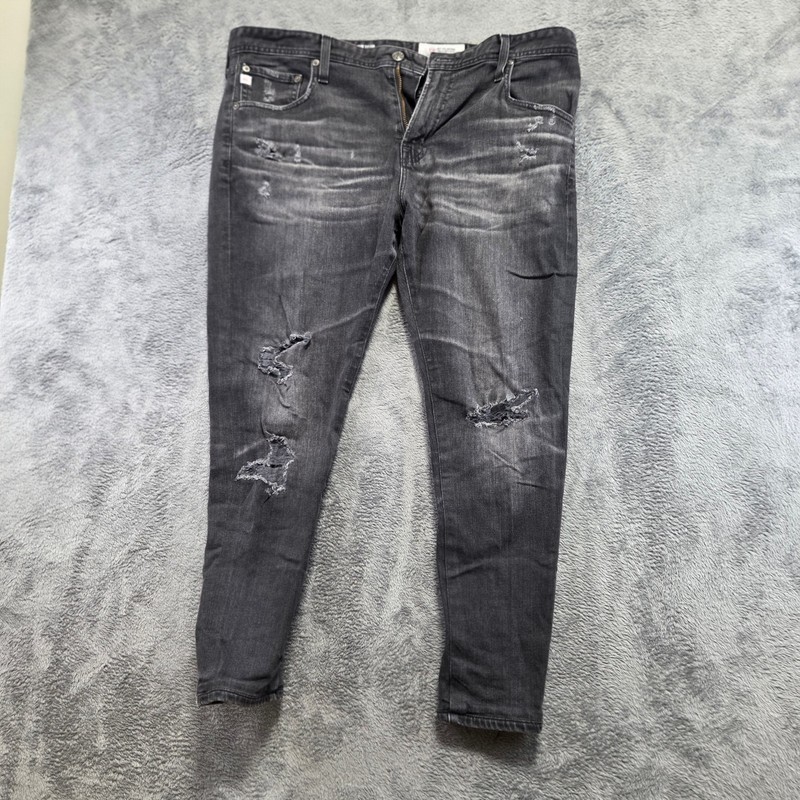 Adriano Goldschmied The Tellis Modern Slim Jeans Womens 36R Black Distressed