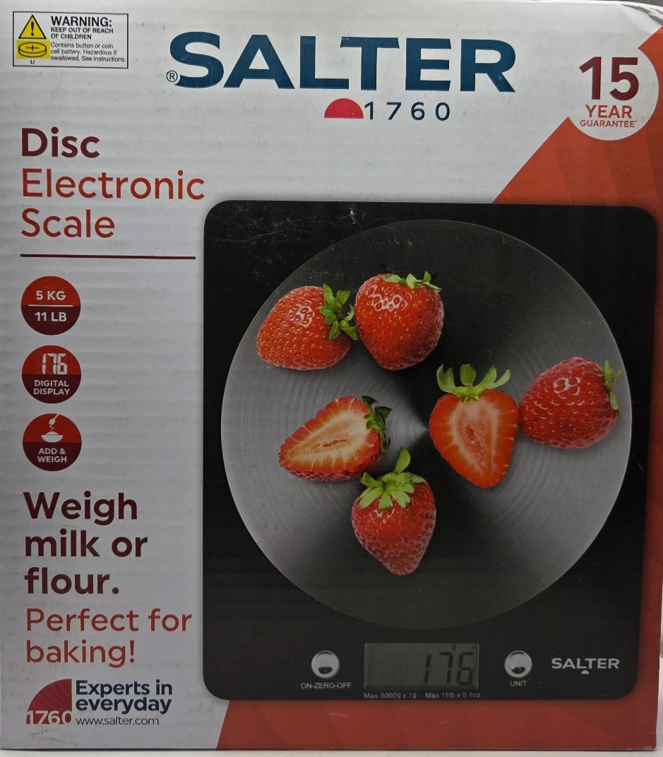 Salter Disc Electronic Kitchen Scale. Digital. 5kg/11 lb. Aquatronic for liquids
Opens in a new wind