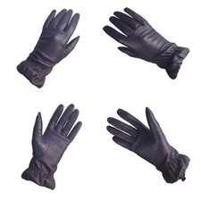 Women's 100 Cashmere Lined Genuine Leather Gloves Women's Purple 7 1/2