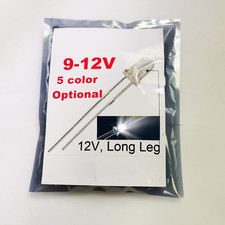 50Pcs 12V 3Mm White LED 9V Gauge Cluster Instrument Light Emitting Diodes(White