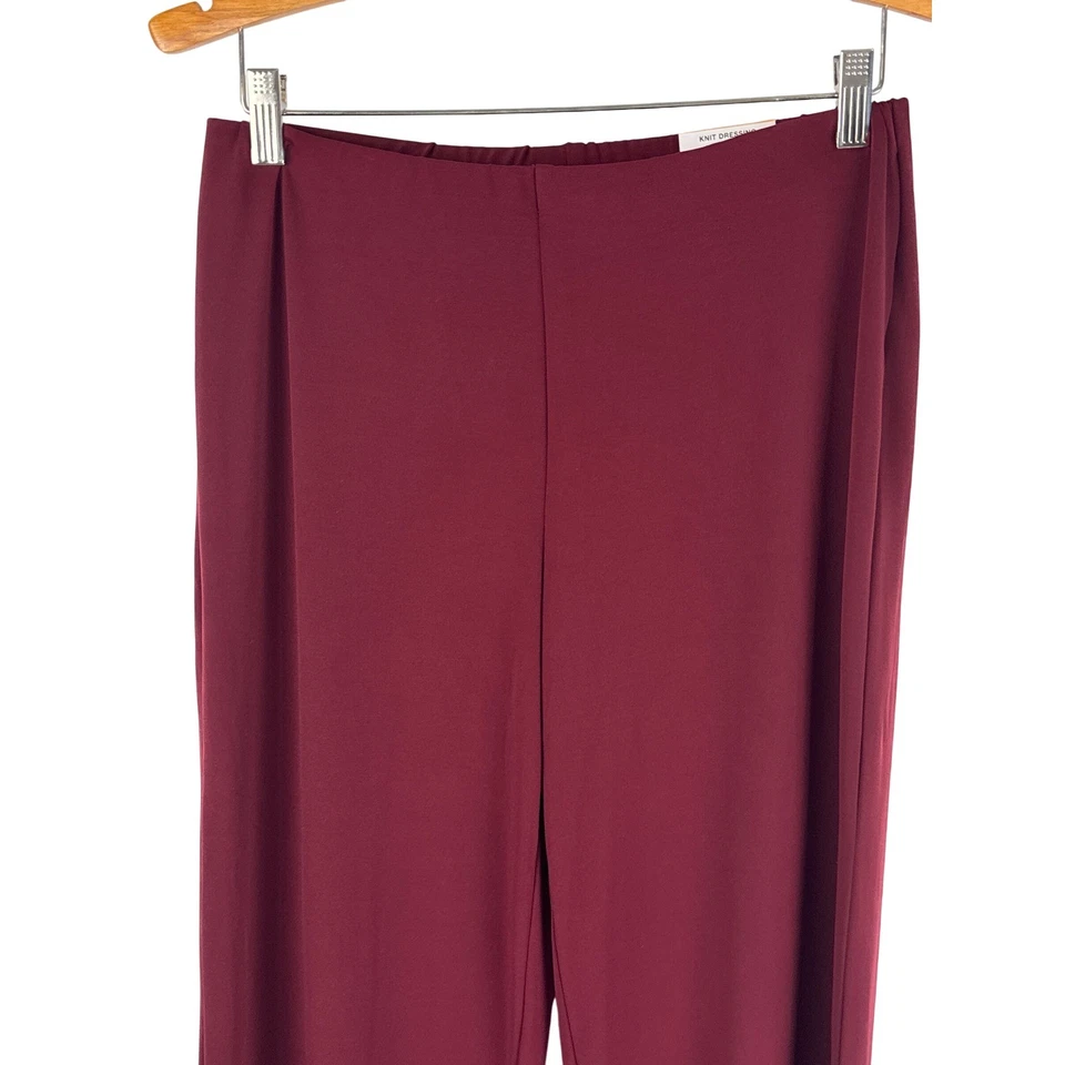 JM Collection Wide Leg Knit Comfort Waistband Pull On Pants Dark Rust Size S - Image 3 of 4