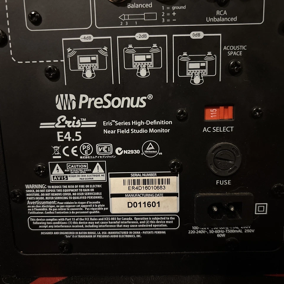 PreSonus Eris E4.5 2-Way 4.5-inch Near Field Studio Monitor Speakers - Image 4 of 4