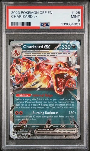 2023 POKEMON OBF EN-OBSIDIAN FLAMES #125 CHARIZARD EX PSA 9