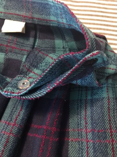 Vintage Tan Jay Nygard Plaid Wool Skirt Pleated Midi Blue Purple USA Size Small - Picture 10 of 11