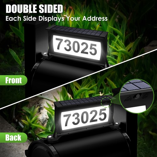 Solar Address Sign Mailbox LED Topper Waterproof House Number Plaque 911 Signage - Picture 3 of 8