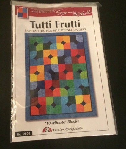 NUOVO TUTTI FRUTTI Easy Pattern per quarti grassi 18" X 22" - blocchi 10 minuti NUOVO  - Foto 1 di 2