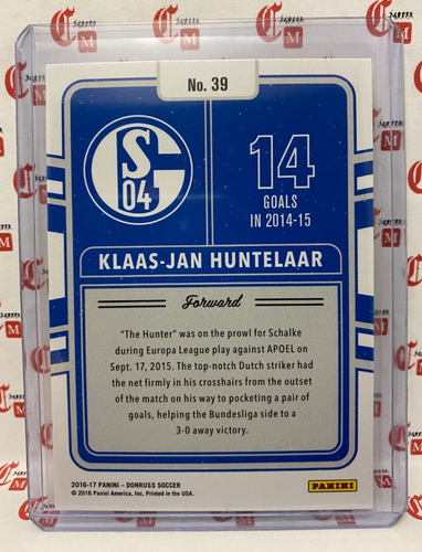 Klaas-Jan Huntelaar - Holo INSERT 2016-17 Panini Donruss Soccer SCHALKE 04 #39 - Picture 2 of 2