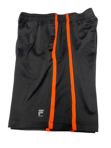 Fila Sport Boys Shorts Size Medium Black/Orange Elastic Waist Performance - Picture 5 of 9