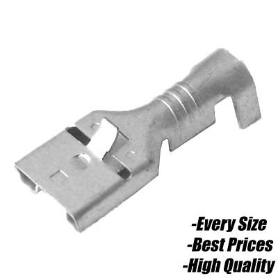 Unisolierte 6,3 mm Buchse Spaten Klemmen Verriegelungslasche Verbinder Crimp 2,5 mm Kabel
