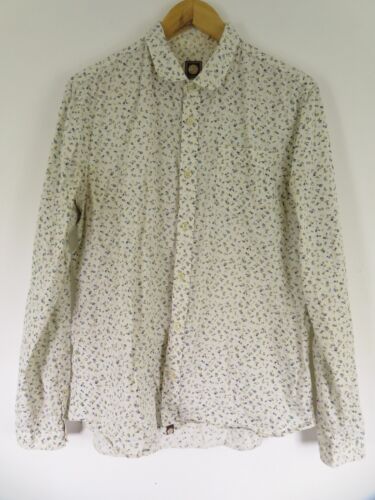 Pretty Green - White - Floral Print - Long Sleeve - Button Up Shirt - Large
