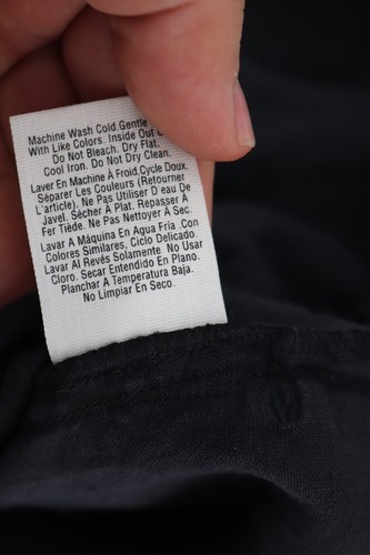 NWT $145 DKNY capri pants women's 04 black drawstring linen W43 stretch L25 - Picture 9 of 10