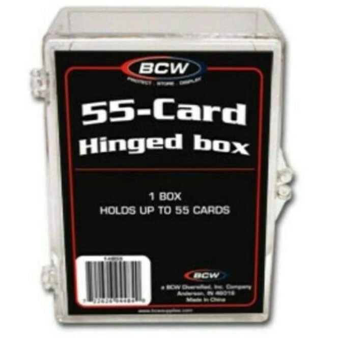 CANTIDAD 4: cajas/estuches de tarjetas coleccionables de béisbol/deportes de plástico con bisagras BCW 55 unidades 💎 Foto 2 de 3