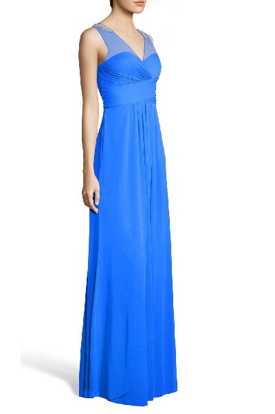 adrianna papell ruched embellished gown