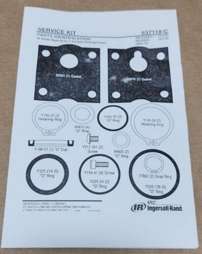 NEW Ingersoll Rand ARO 637118-C Diaphragm Pump Air Section Repair Kit Fast - Picture 4 of 11