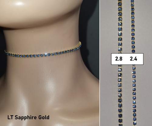 Rhinestone Diamante Crystal Choker Necklace Chain Silver Gold FREE UK POST - Picture 69 of 86