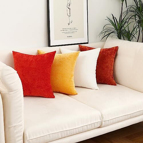 Decorative Throw Pillow Covers Soft Chenille Comfy Lumbar 14" x 36" Terracotta - Bild 5 von 7