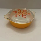 Vintage PYREX FRIENDSHIP Red/Orange #471 1 PT CASSEROLE Baking Dish With Lid
